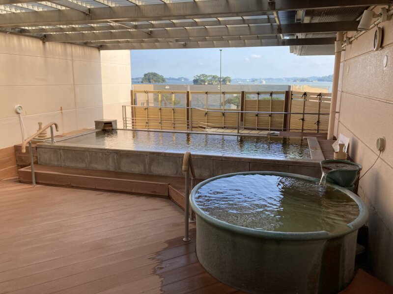 松島センチュリーホテル天然温泉『絹肌の湯』オーシャンビューの露天風呂
