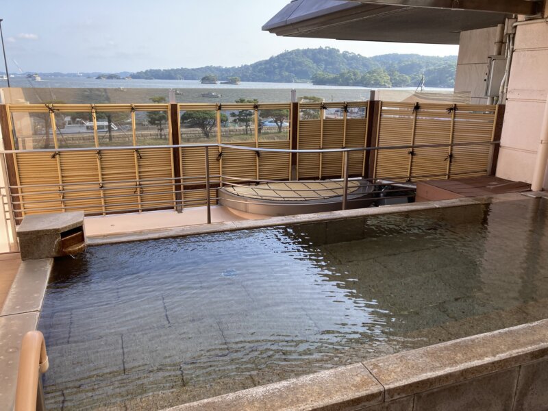 松島センチュリーホテル天然温泉『絹肌の湯』オーシャンビューの露天風呂
