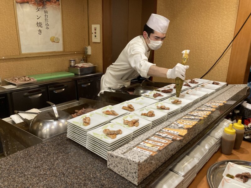 松島センチュリーホテル夕食　できたてを食べられるオープンキッチン