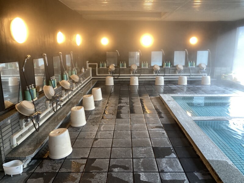 『湯の原ホテル』展望風呂洗い場